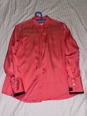 Scotch & Soda Maison Scotch Coral Viscose Button Down Collared Shirt - S